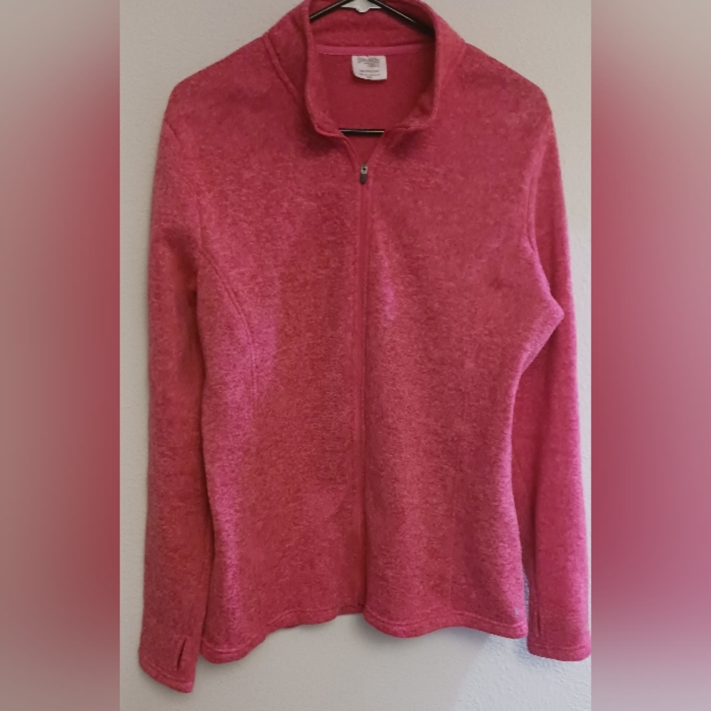 DANSKIN NOW Women’s Sz 2XL Athletic Jacket Full Zip Pink Thumbholes